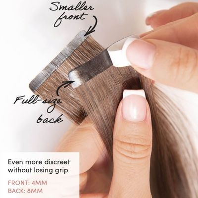 ST-230826 カスタム ブラウン 髪にシームレステープ ブラジリアン ヘアテープ