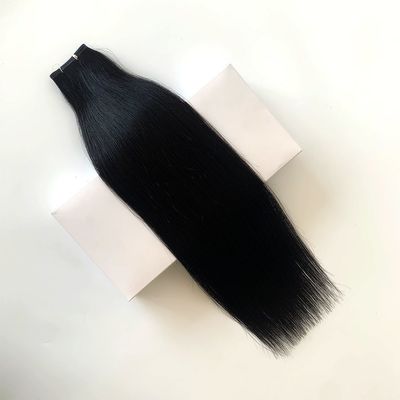 ヘアグレード レミーヘア ヨーロッパのPU 皮膚の織物 人間の髪の拡張品 双引 PW-24268