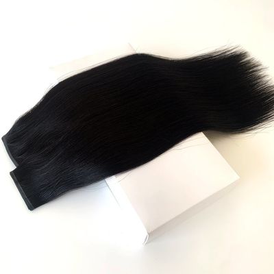 ヘアグレード レミーヘア ヨーロッパのPU 皮膚の織物 人間の髪の拡張品 双引 PW-24268