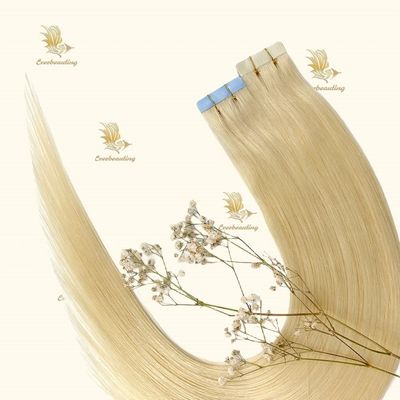 20インチブロンドカラーテープ 3ヶ月テープ付き ヘアエクステンション 寿命と軽量感