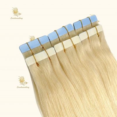 20インチブロンドカラーテープ 3ヶ月テープ付き ヘアエクステンション 寿命と軽量感