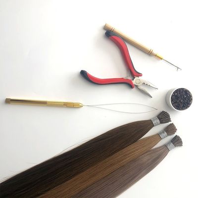 100% 人間の髪の拡張子 レミー ロシアン I-Tip ミュティ色 満足度保証
