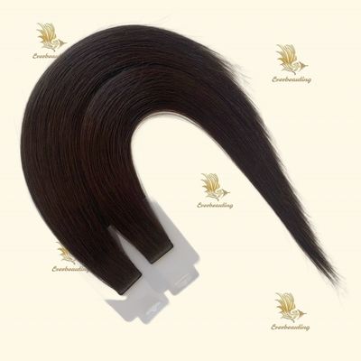 ミュティカラーブラジリアンヘアとジェットブラック スリムテープ ヘアエクステンション