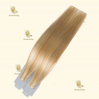 ヒトヘアエクステンション 脱毛なし 100% 皮質を並べた ピアノの色 髪に狭いテープ