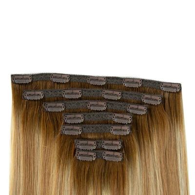 レミーヘア 厚いクリップ イン 100% 人間のヘア エクステンション キャベロ 天然のクリップヘア-231013
