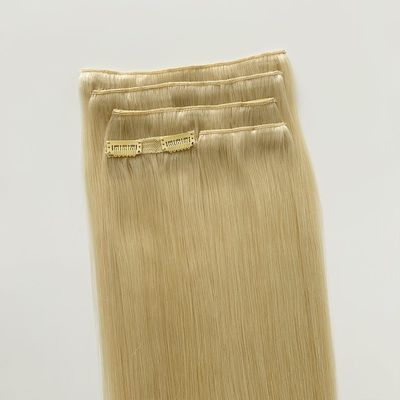 ロシアのヴァージンヘアクリップ 人髪の拡張子 プリボンドされたスタイルクリップ 100g / pc