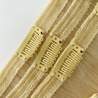 ロシアのヴァージンヘアクリップ 人髪の拡張子 プリボンドされたスタイルクリップ 100g / pc
