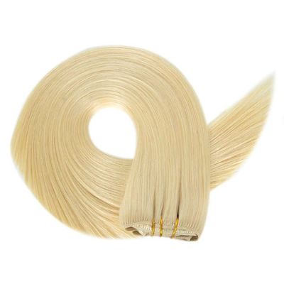 100% キューティクルアラインナインした生髪 ブラジリアンヘアのためのヘアエクステンションの目に見えないクリップ