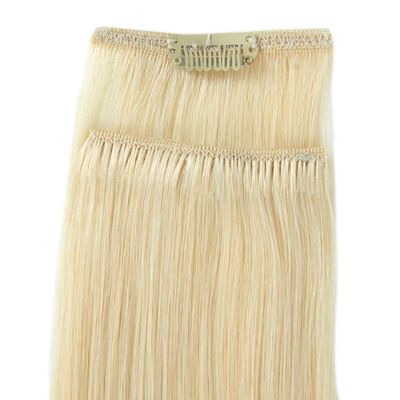 100% キューティクルアラインナインした生髪 ブラジリアンヘアのためのヘアエクステンションの目に見えないクリップ