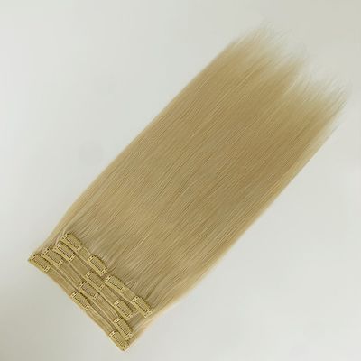 100% ヒトヘアクリップ イン ブロンド カラー 30 日 返金 クリップイン ヘア エクステンション
