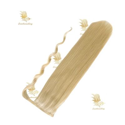 テープ-240527 ミューティカラー フル 厚い端 キンキー カリ クロリー ポニーテール ミューティカラー付き ヘア拡張子
