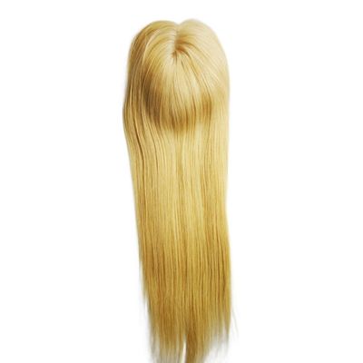 モノベースPUヨーロッパ人髪のトップ 5.5X6 レイトブロンドヘア トゥーピー クリップ16インチ 女性用