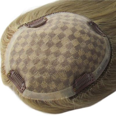 女性向けにぴったりの モノ 蕾のベース ヘアピース 13*17 Cm ハイライト ブラウン 人髪 トップス