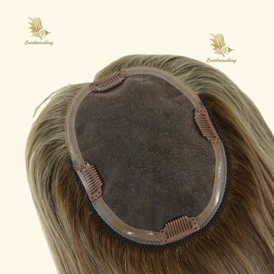 シルクベース人髪 トッパー モノフィラメント 蕾子 トッパー-240508 女性頭皮用