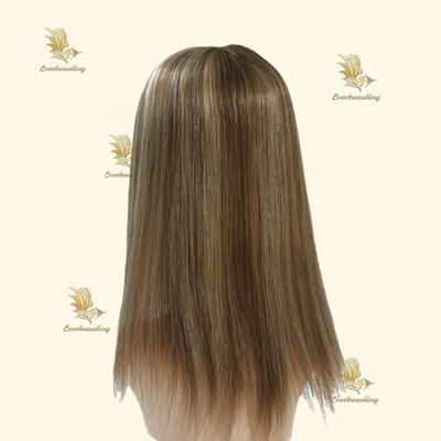 シルクベース人髪 トッパー モノフィラメント 蕾子 トッパー-240508 女性頭皮用