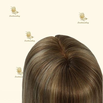 白人女性用ヘアトップ 100% 人間のヨーロッパ製 ヘア 16インチ 双重モノシルク 蕾 5.5&quot;X6.5&quot; 6 /T12 /T613