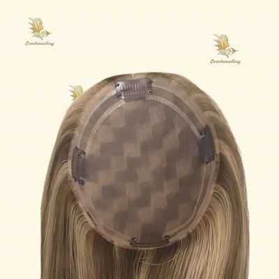 人髪の処女皮質 整列 シルク モノベース 女性用モンゴル製 ヘアトップ